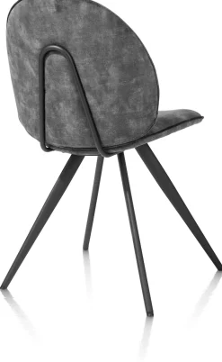 New XOOON AIKO eetkamerstoel - rough off black - stof Karese - antraciet