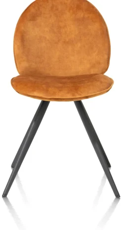 Sale XOOON AIKO eetkamerstoel - rough off black - stof Karese - okergeel