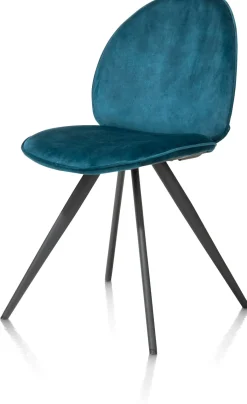 Sale XOOON AIKO eetkamerstoel - rough off black - stof Karese - teal