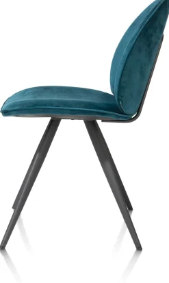 Sale XOOON AIKO eetkamerstoel - rough off black - stof Karese - teal