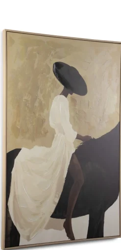 Outlet XOOON Amazone schilderij 90x140cm in de kleur Multi Color