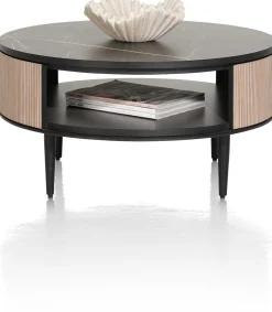 Clearance XOOON ARAMON salontafel diameter 75 cm. + 1-niche -