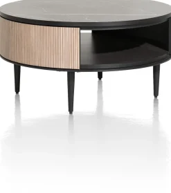 Clearance XOOON ARAMON salontafel diameter 75 cm. + 1-niche -