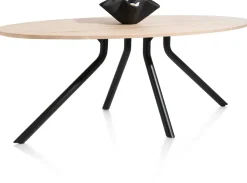 Discount XOOON Arvada ellipsvormige eiken eettafel met metalen poot 220x110cm