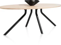 Hot XOOON Arvada ellipsvormige eiken eettafel met metalen poot 250x110cm