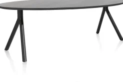 Discount XOOON Arvada ellipsvormige eiken eettafel met metalen poten 220x110cm