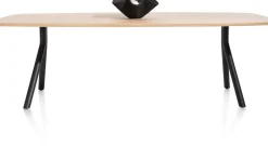 Sale XOOON Arvada ovale eiken eettafel met zwart metalen poten 190x100cm