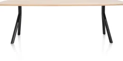 Clearance XOOON Arvada ovale eiken eettafel met zwart metalen poten 160x100cm