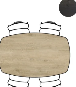 Clearance XOOON Arvada ovale eiken eettafel met zwart metalen poten 160x100cm