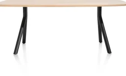 Clearance XOOON Arvada ovale eiken eettafel met zwart metalen poten 160x100cm