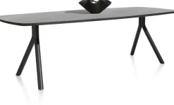 Hot XOOON Arvada ovale eiken eettafel met zwart metalen poten 250x110cm