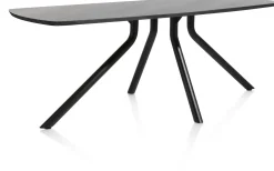 XOOON Arvada ovale eiken eettafel met zwart metalen poot 190x100cm