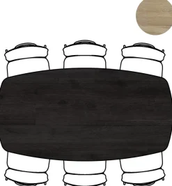 XOOON Arvada ovale eiken eettafel met zwart metalen poot 190x100cm