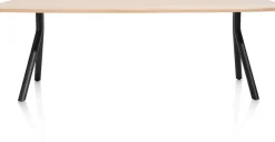 New XOOON Arvada ovale eiken eettafel met zwart metalen poten 220x110cm