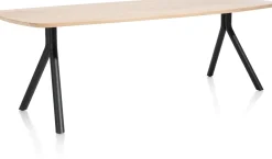 New XOOON Arvada ovale eiken eettafel met zwart metalen poten 220x110cm