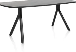 XOOON Arvada ovale eiken eettafel met zwart metalen poten 160x100cm