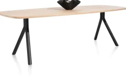 Sale XOOON Arvada ovale eiken eettafel met zwart metalen poten 250x110cm