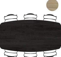 Online XOOON Arvada ovale eiken eettafel met zwart metalen poten 220x110cm