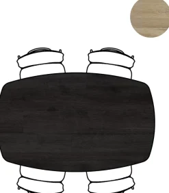 Online XOOON Arvada ovale eiken eettafel met zwart metalen poot 160x100cm