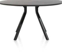 XOOON Arvada ronde eiken eettafel met zwart metalen poot 140cm