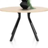 New XOOON Arvada ronde eiken eettafel met zwart metalen poot 140cm