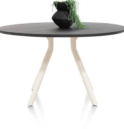 Best XOOON ARVADA tafel 140 cm - rond - centrale poot Nebbia - onyx