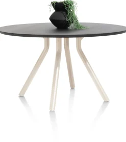 Best XOOON ARVADA tafel 140 cm - rond - centrale poot Nebbia - onyx