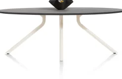 Hot XOOON ARVADA tafel 220 x 110 cm - ellips - centrale poot Nebbia - onyx