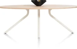 Discount XOOON ARVADA tafel 220 x 110 cm - ellips - centrale poot Nebbia