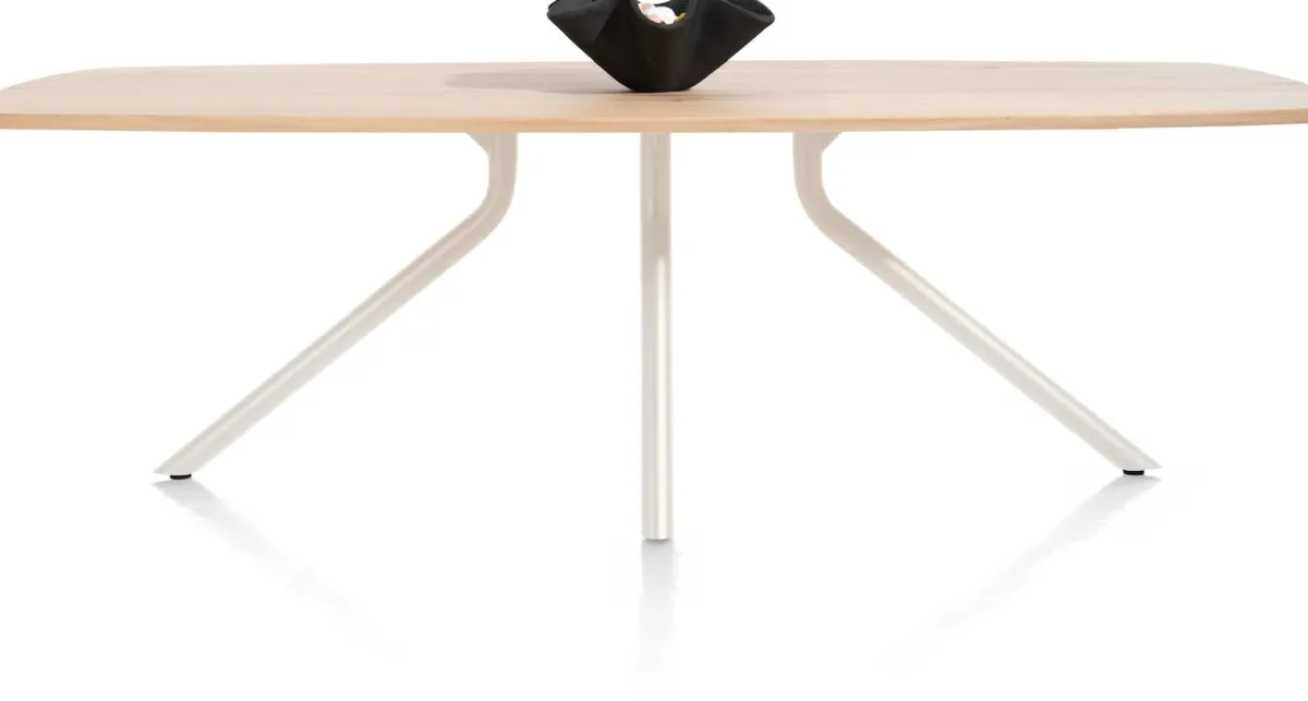 Best XOOON ARVADA tafel 250 x 110 cm - ovaal - centrale poot Nebbia