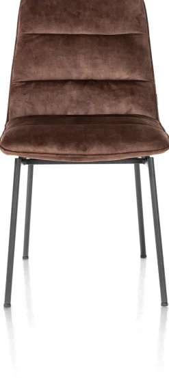 XOOON Aurora velours eetkamerstoel met zwart metalen frame