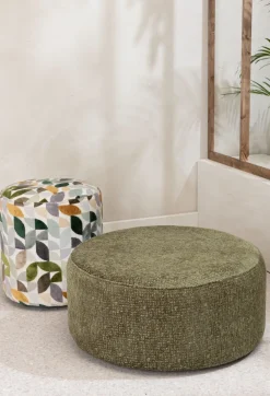 Online XOOON BeautiQ - Chic poef - rond 80 cm in de kleur Olijf - COCOmaison