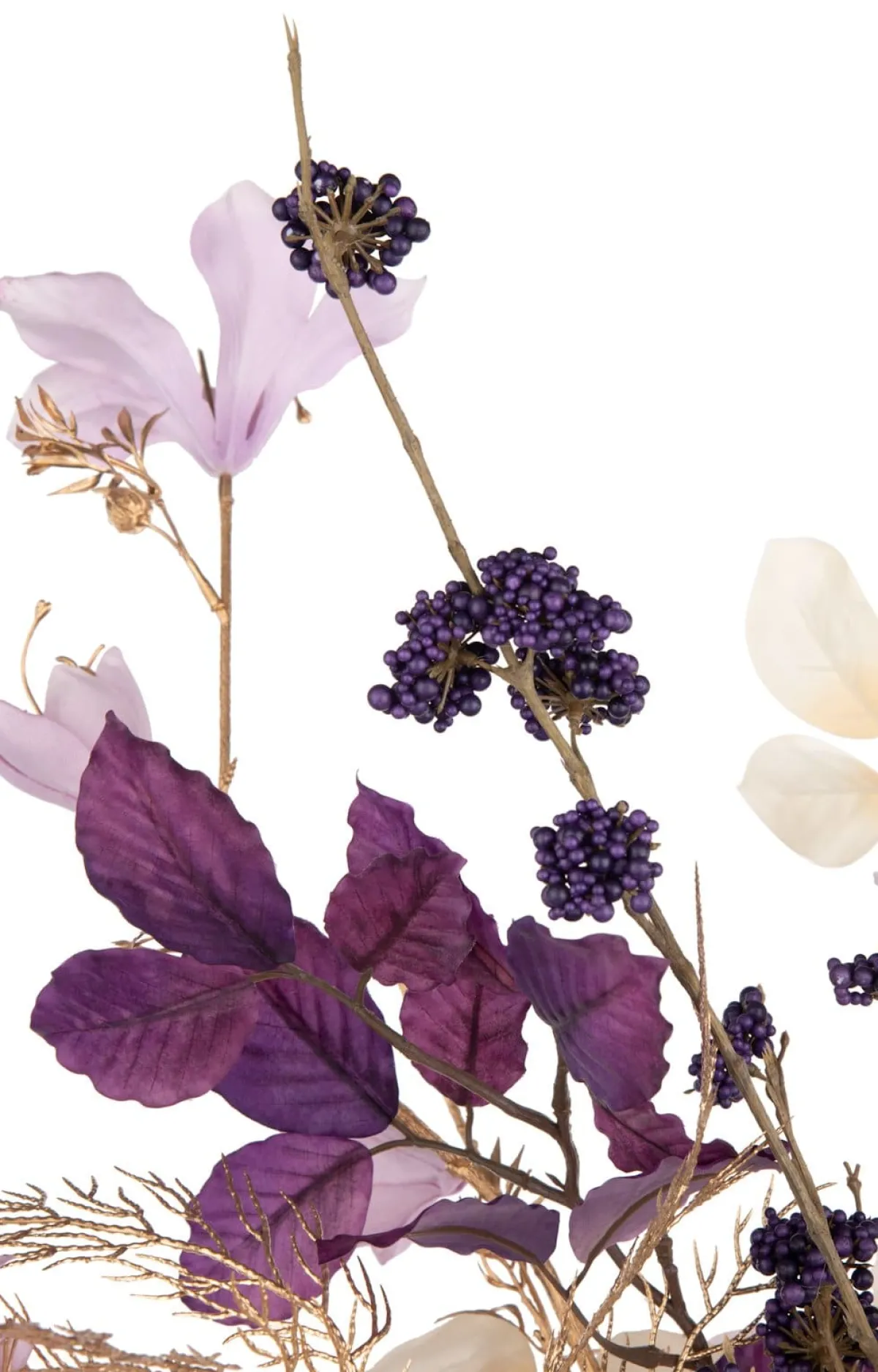 New XOOON Beech Leaves Spray H95cm kunstbloem in de kleur Paars