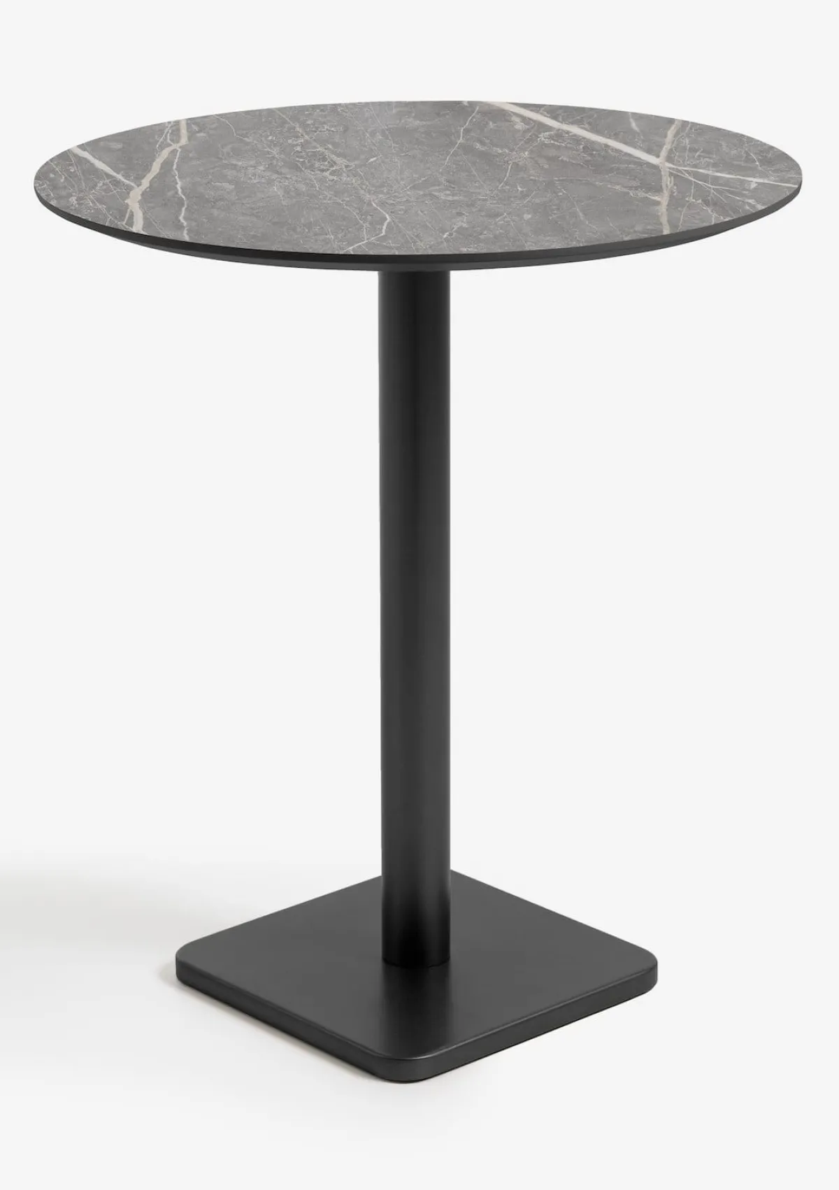 Discount XOOON Brest bartafel marble light grey (D80cm) in kleur Zwart