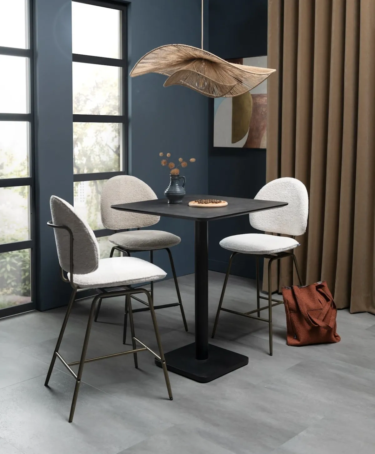 Online XOOON Brest bartafel stone (75x75cm) in kleur Zwart van COCOmaison