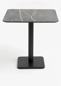 Sale XOOON Brest bistrotafel marble light grey (75x75cm) kleur Zwart