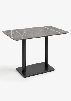 Online XOOON Brest bistrotafel marble light grey (120x75cm) kleur Zwart