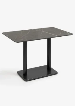 Clearance XOOON Brest bistrotafel marble onyx (120x75cm) kleur Zwart