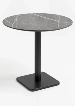 New XOOON Brest bistrotafel marble light grey (D80cm) kleur Zwart