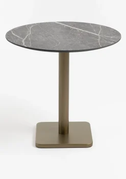 XOOON Brest bistrotafel marble light grey (D80cm) kleur Goud
