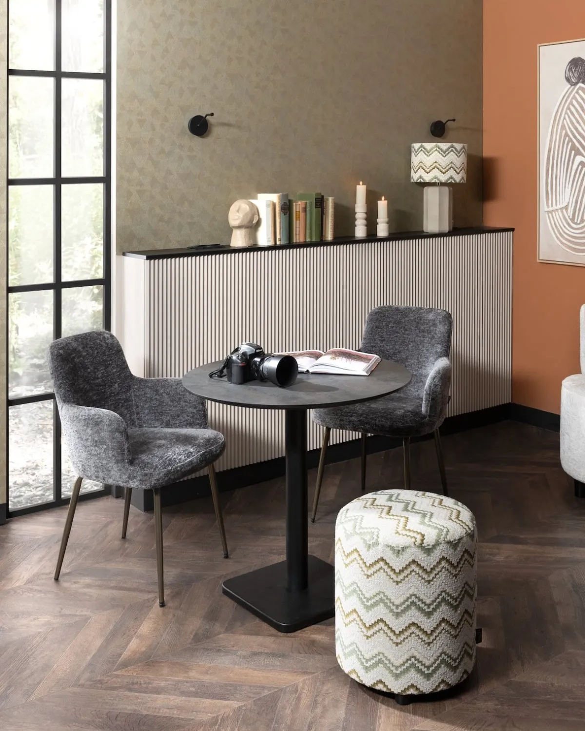 Sale XOOON Brest bistrotafel stone (D80cm) in kleur Zwart van COCOmaison