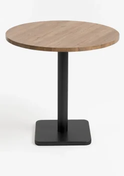 Clearance XOOON Brest bistrotafel vintage oak (D80cm) kleur Zwart