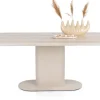 Best XOOON Brianto, eetkamertafel 240 x 100 cm - keramiek blad Travertin - Creme