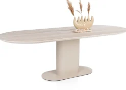 Best XOOON Brianto, eetkamertafel 240 x 100 cm - keramiek blad Travertin - Creme