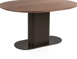 Discount XOOON Brianza, eetkamertafel 150 x 120 cm - walnoot fineer - Steel Brown