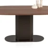Outlet XOOON Brianza, eetkamertafel 240 x 100 cm - walnoot fineer - Steel Brown