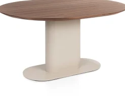 Clearance XOOON Brianza, eetkamertafel 150 x 120 cm - walnoot fineer - Creme