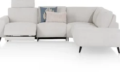 Best XOOON Carini, hoekbank 2,5 zits arm links electrisch + ottomane rechts - Vada Ivory