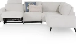 Best XOOON Carini, hoekbank 2,5 zits arm links electrisch + ottomane rechts - Vada Ivory