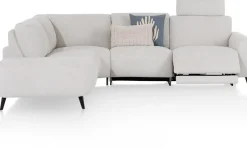 Discount XOOON Carini, hoekbank 2,5 zits arm rechts electrisch + ottomane links - Vada Ivory